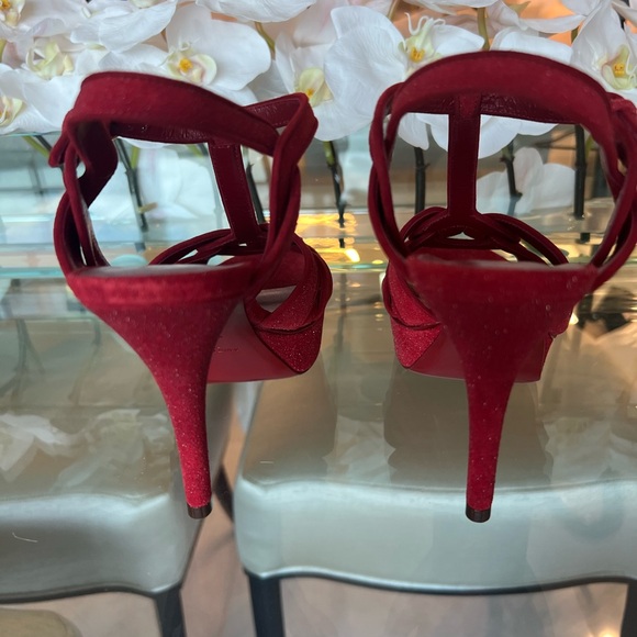 NIB Saint Laurent Tribute 75 Sandal Quartz Lipstick Red Size 37 US 7 - Picture 4 of 10